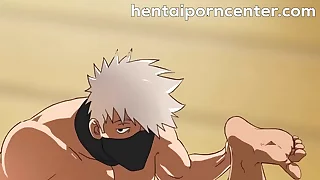 Publicly ninja men dared to have anal sex with each other! - Kakashi X Asuma